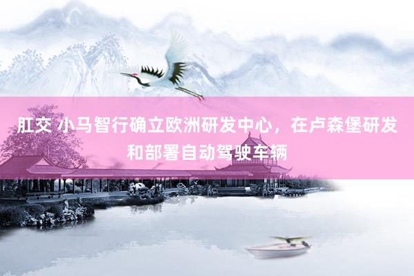 肛交 小马智行确立欧洲研发中心，在卢森堡研发和部署自动驾驶车辆