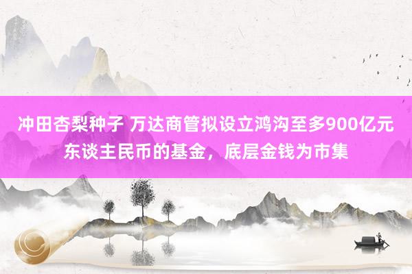 冲田杏梨种子 万达商管拟设立鸿沟至多900亿元东谈主民币的基金，底层金钱为市集