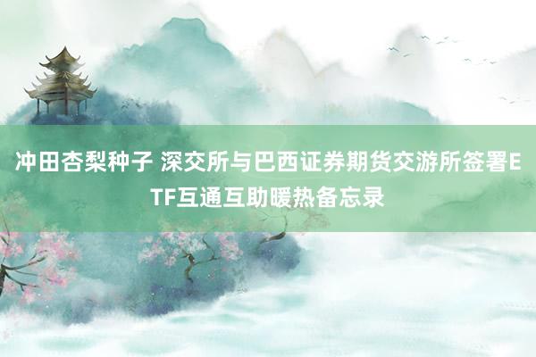 冲田杏梨种子 深交所与巴西证券期货交游所签署ETF互通互助暖热备忘录