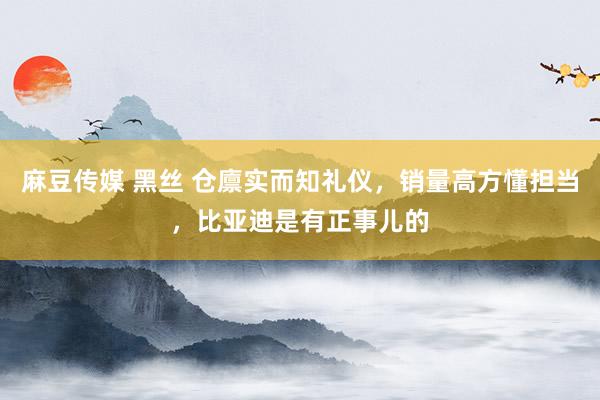 麻豆传媒 黑丝 仓廪实而知礼仪，销量高方懂担当，比亚迪是有正事儿的