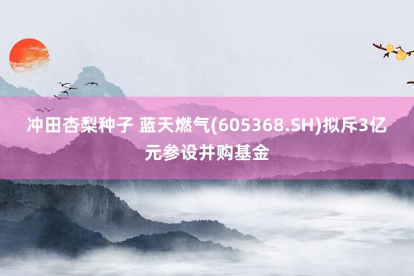 冲田杏梨种子 蓝天燃气(605368.SH)拟斥3亿元参设并购基金