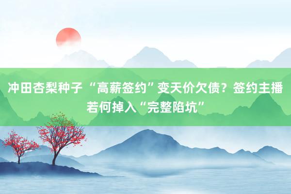 冲田杏梨种子 “高薪签约”变天价欠债？签约主播若何掉入“完整陷坑”