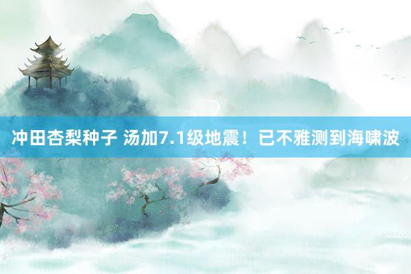 冲田杏梨种子 汤加7.1级地震！已不雅测到海啸波
