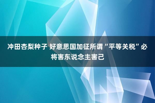 冲田杏梨种子 好意思国加征所谓“平等关税”必将害东说念主害己