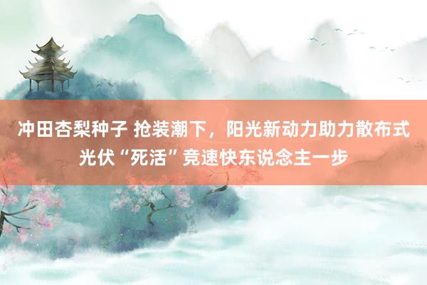 冲田杏梨种子 抢装潮下，阳光新动力助力散布式光伏“死活”竞速快东说念主一步